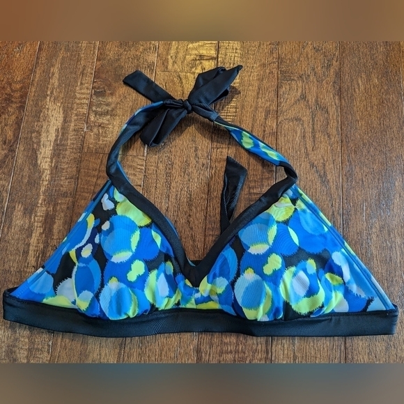 Nike bikini top reversible black or print woman's Sz M - Picture 5 of 11